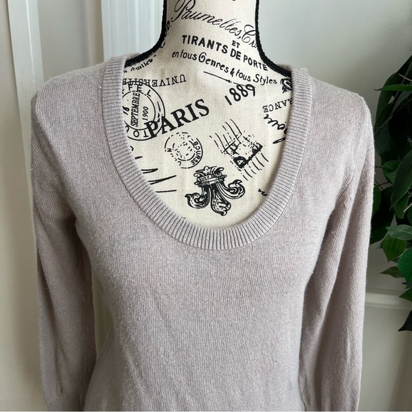 Mandee Knit Scoop Neck Sweater Gray Sz L - Picture 4 of 16